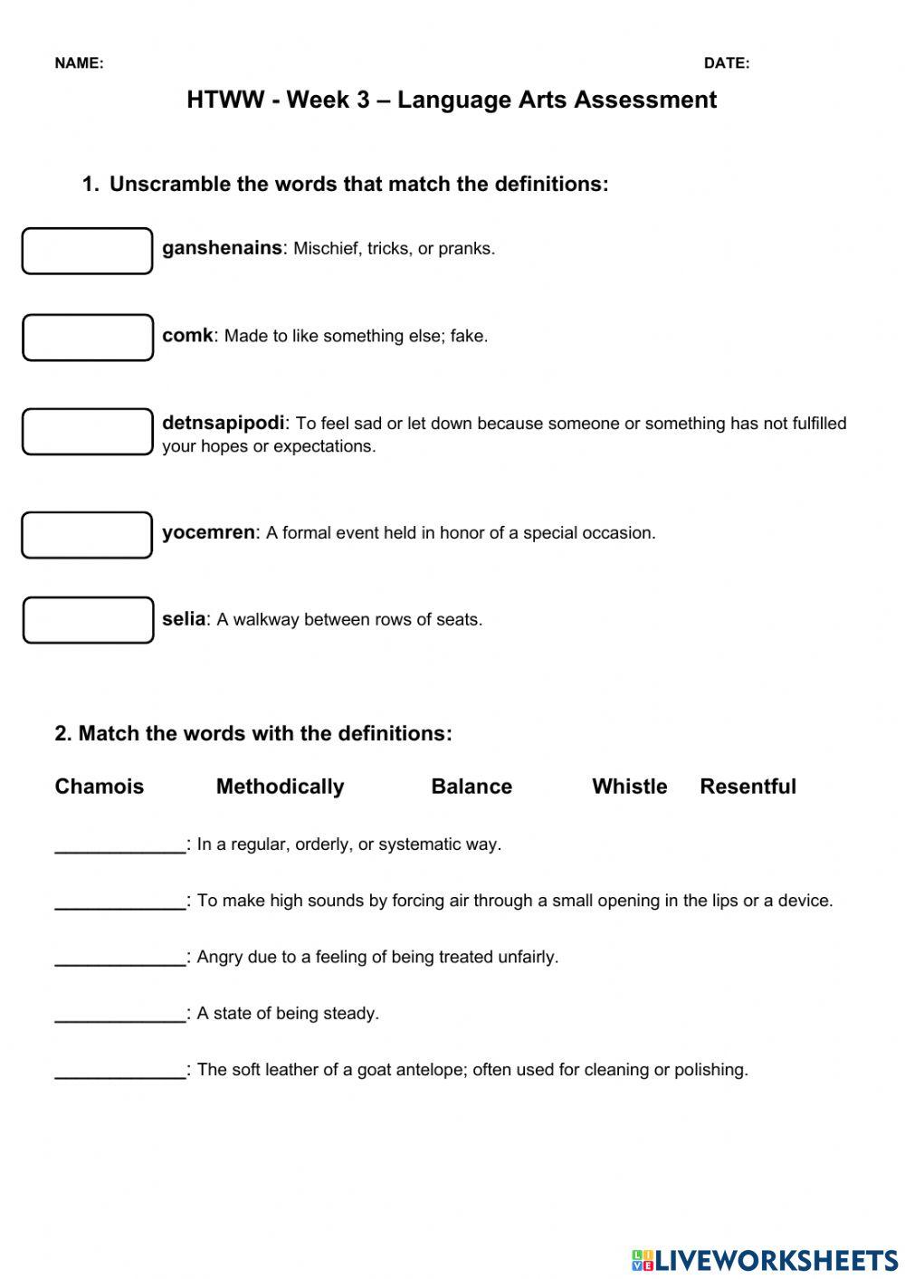 HWEO - Week 3 - LA Assessment