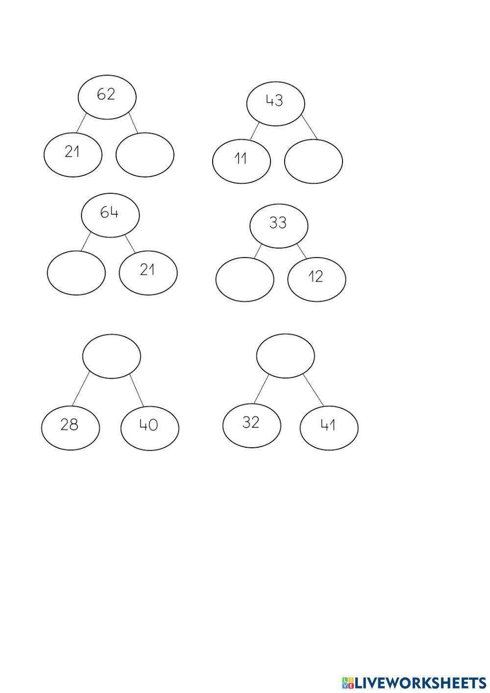 Diagramas, sumas en árbol y Unidades, decenas y centenas