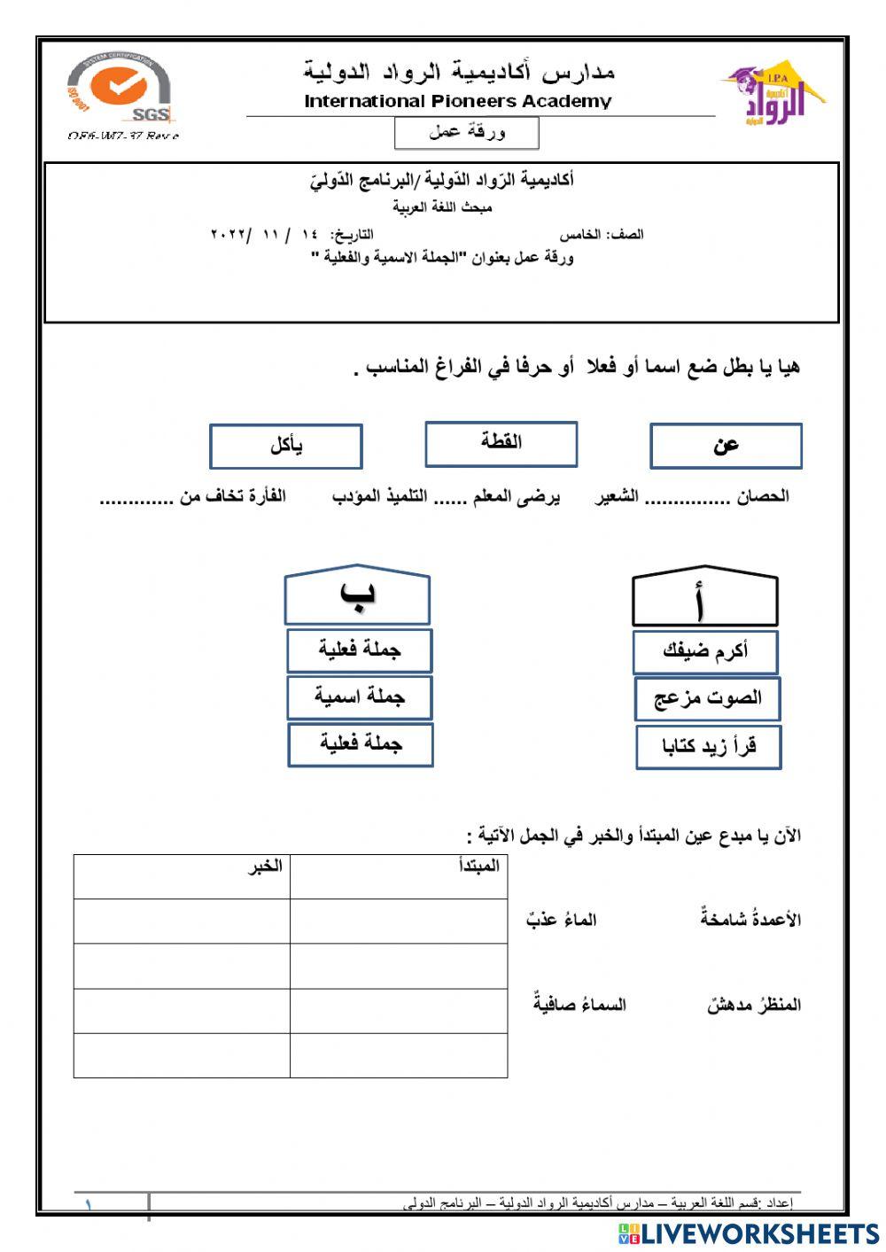 الجملة الاسمية