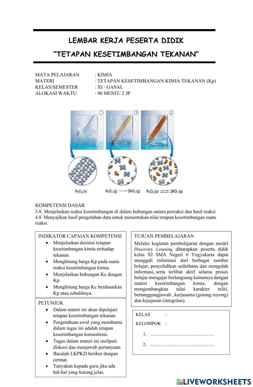 Tetapan Kesetimbangan terhadap Tekanan