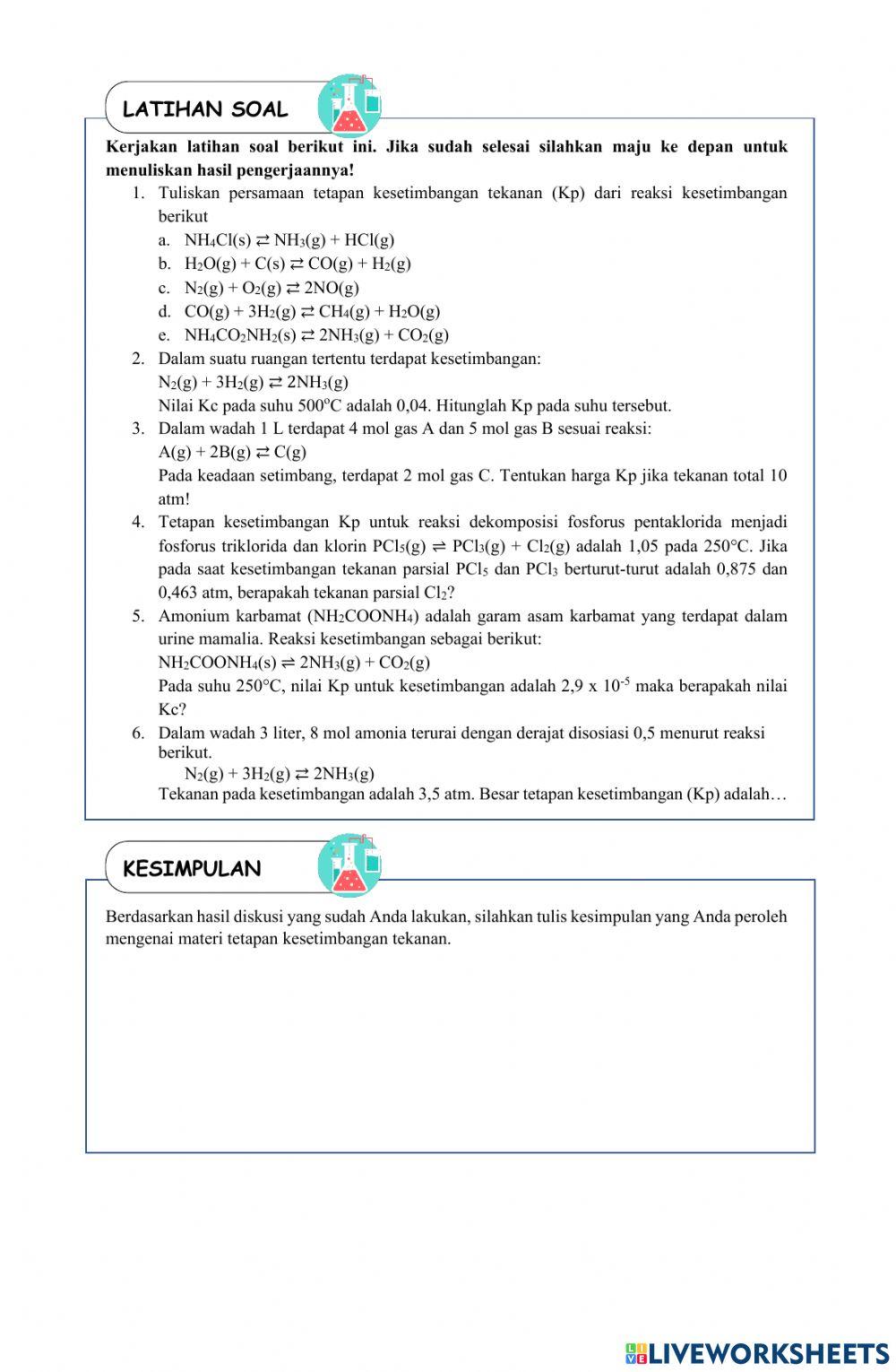 Tetapan Kesetimbangan terhadap Tekanan