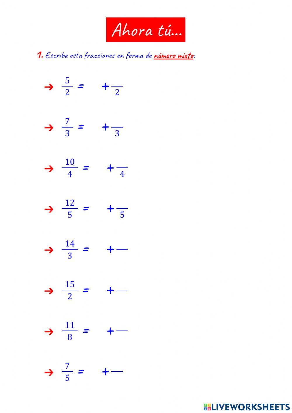 NÚMERO MIXTO y FRACCIÓN