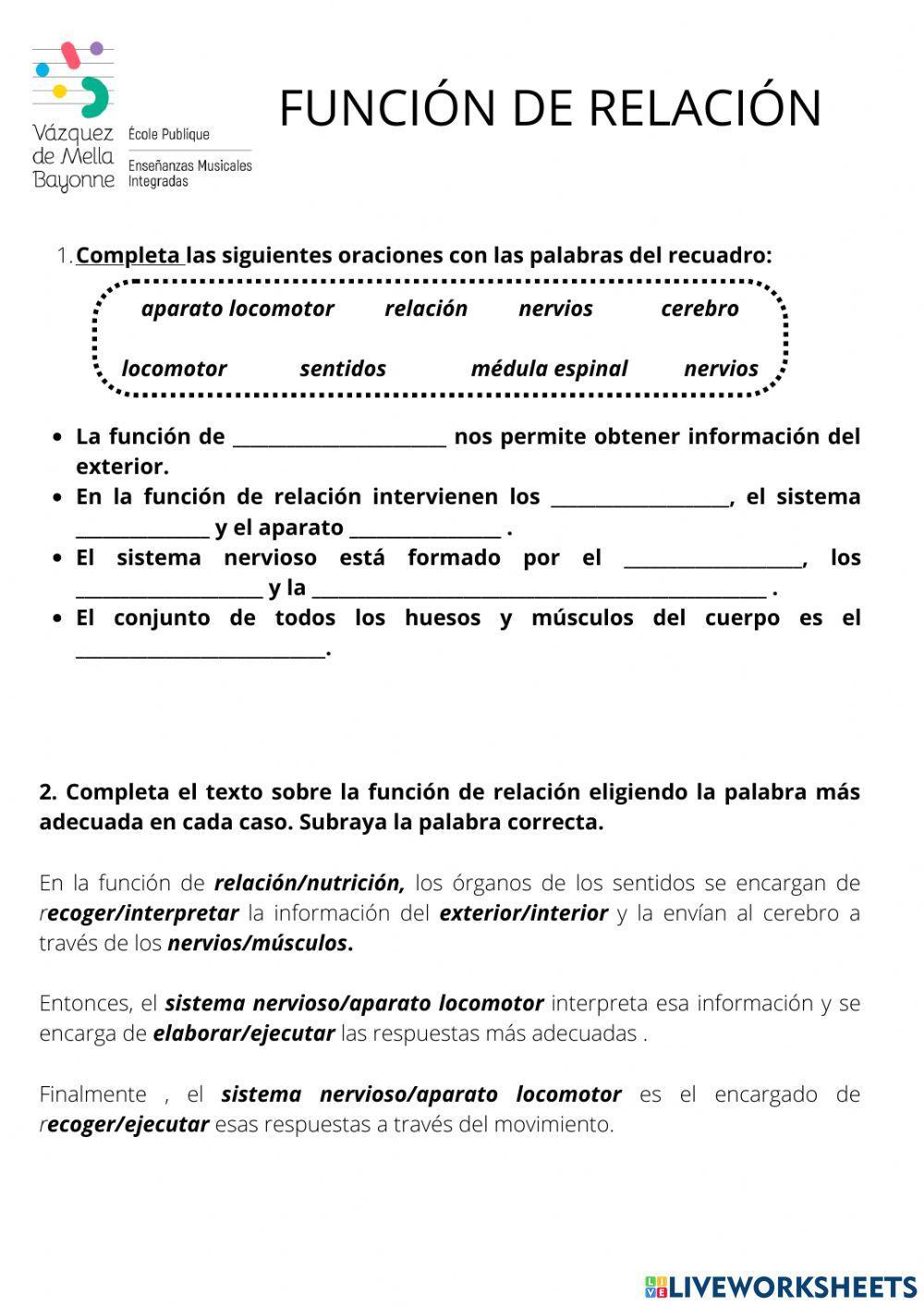 Función de Relación