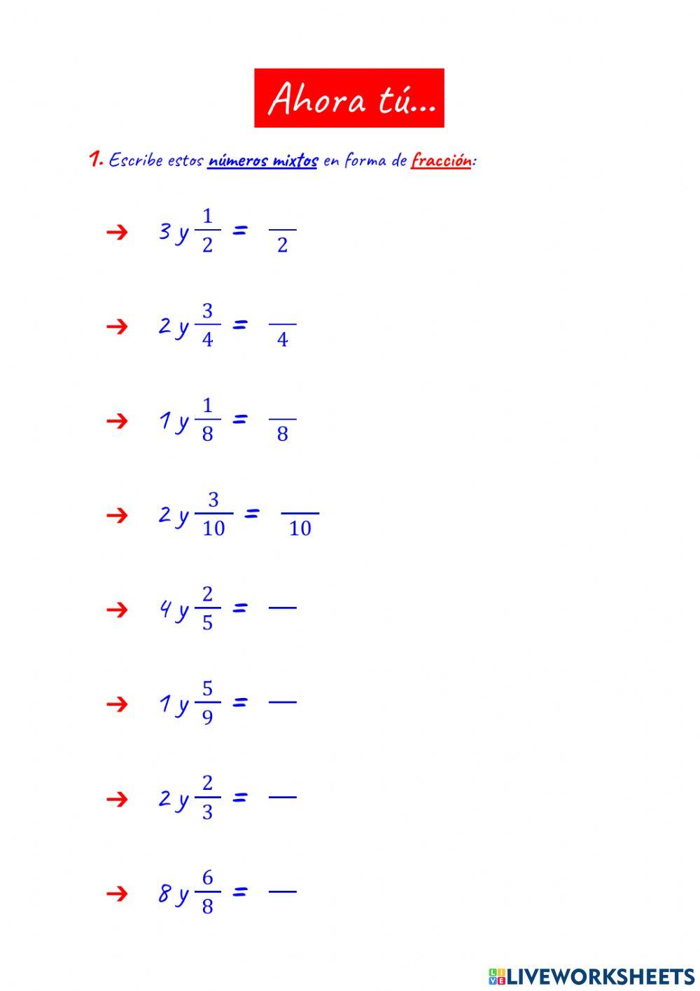 NÚMERO MIXTO y FRACCIÓN