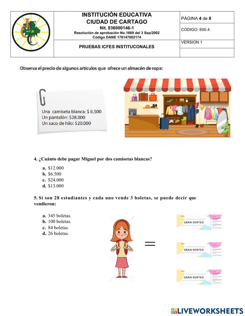 Pruebas institucionales