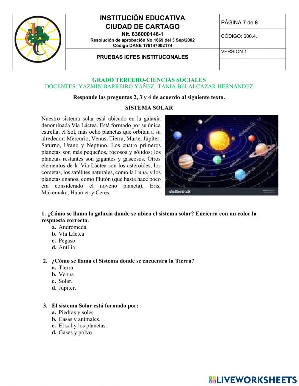 Pruebas institucionales