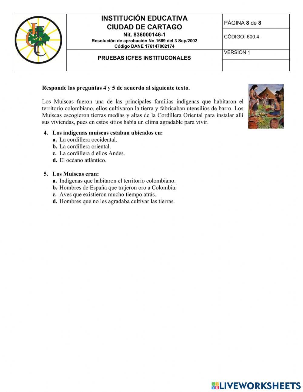 Pruebas institucionales