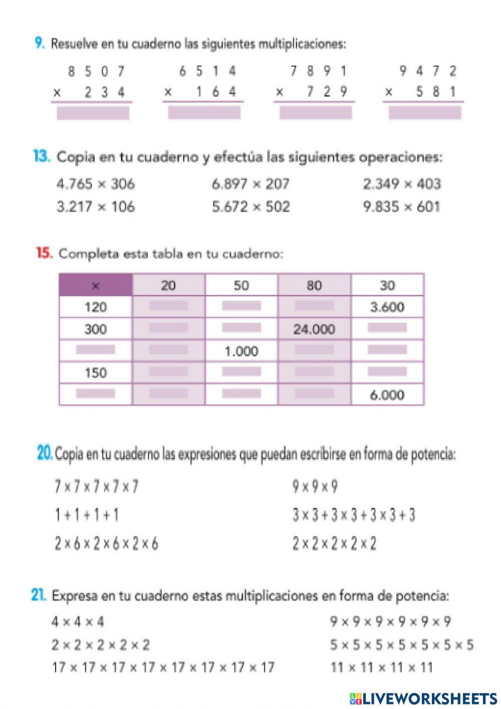 Potències i multiplicacions