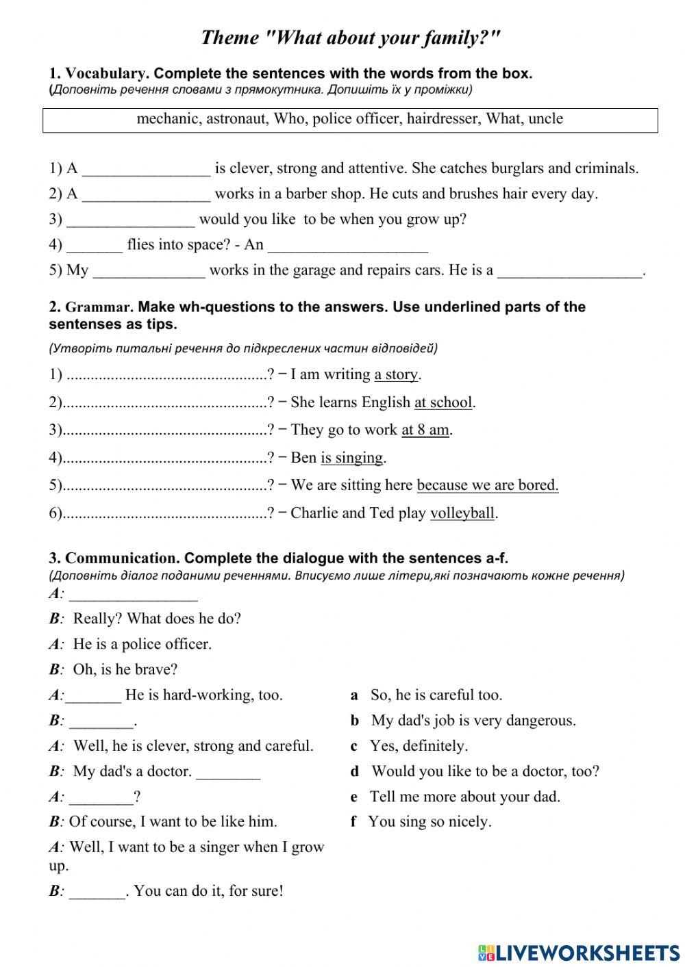 Test What about your family?