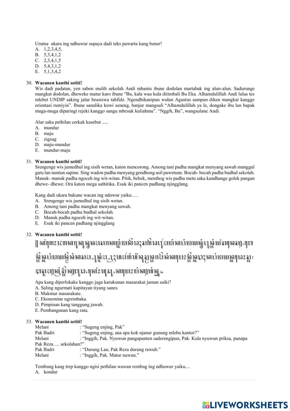 Asesmen Bahasa Jawa X 22-23