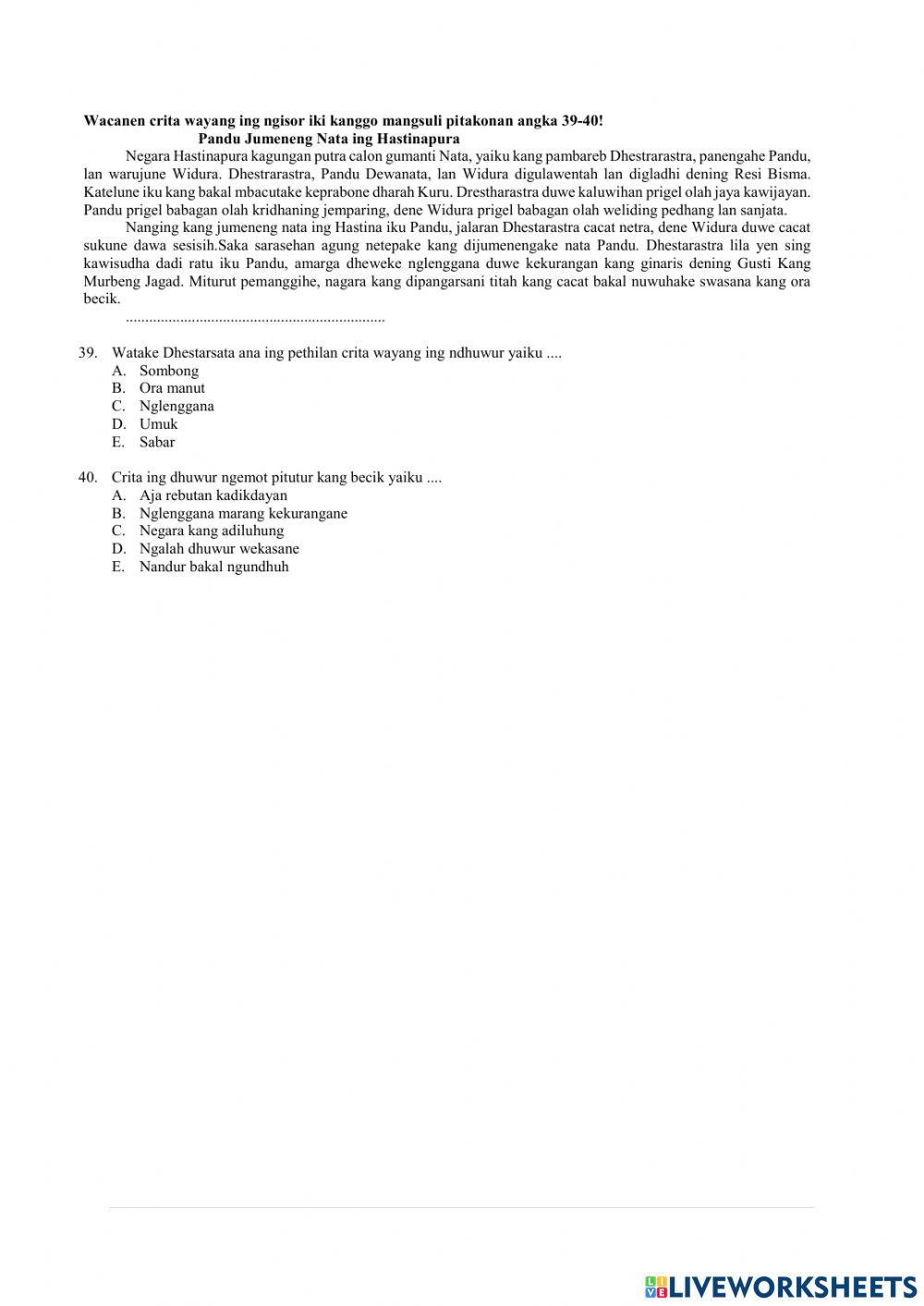 Asesmen Bahasa Jawa X 22-23