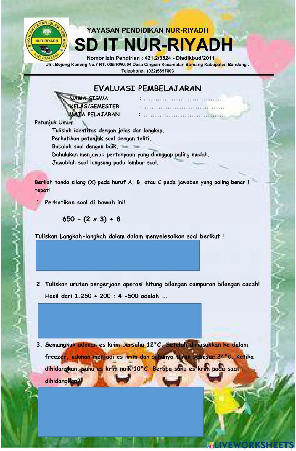 Operasi hitung CAMPURAN BILANGAN CACAH