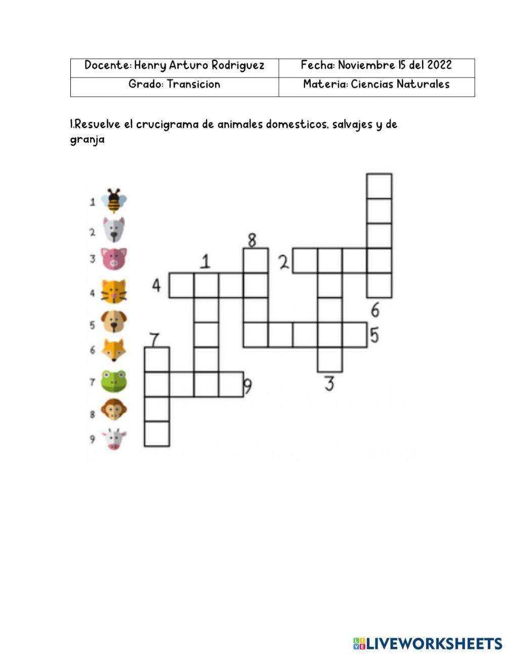 Animales domesticos, de granja y salvajes