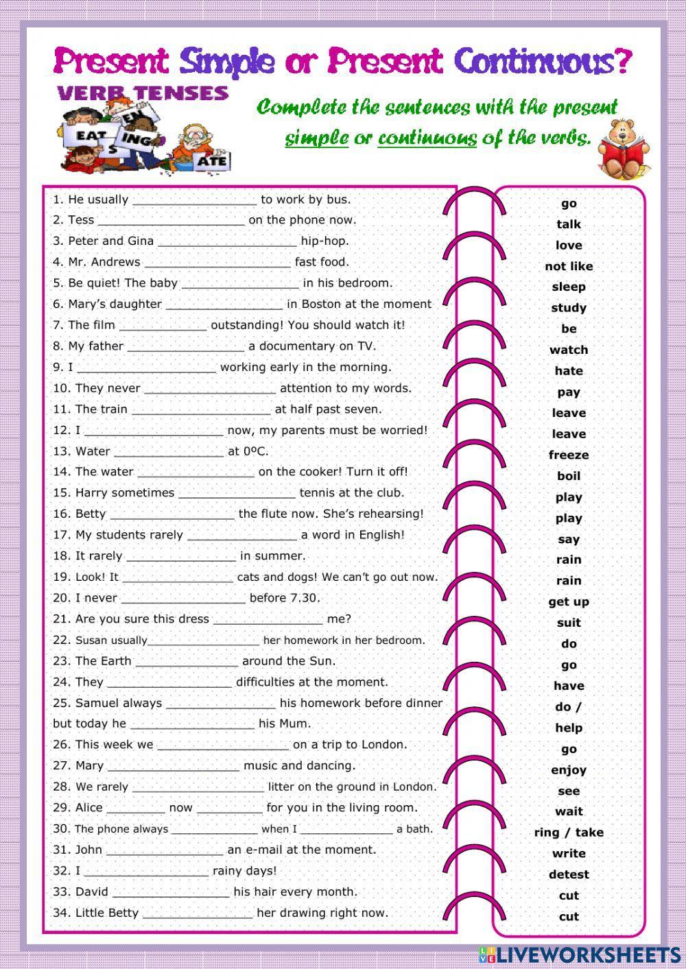 Present simple or present continuous