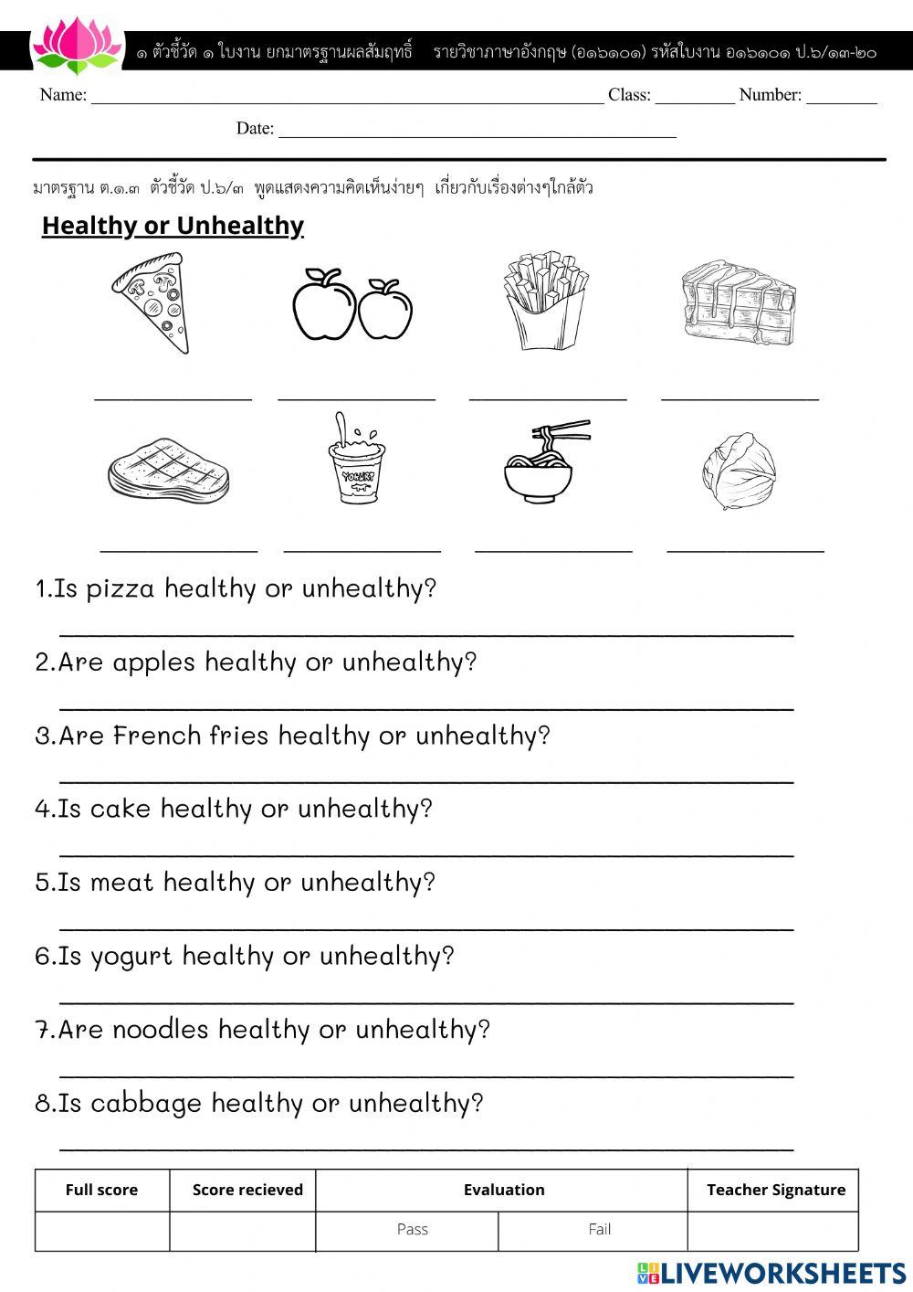 Healthy or Unhealthy