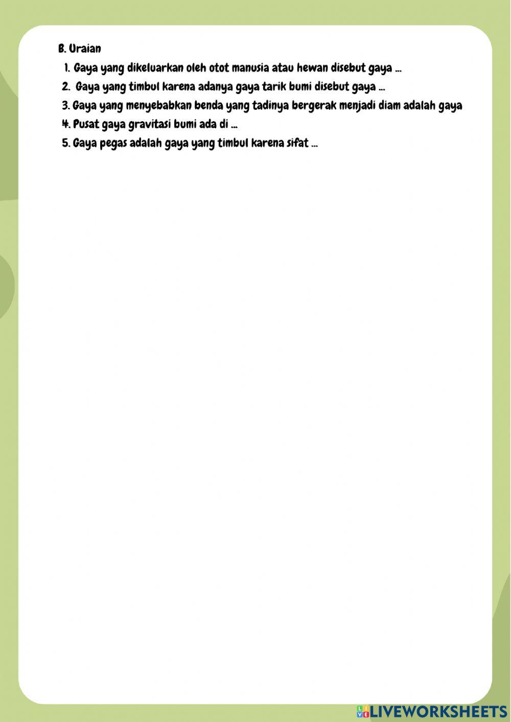 Gaya di Sekitar Kita