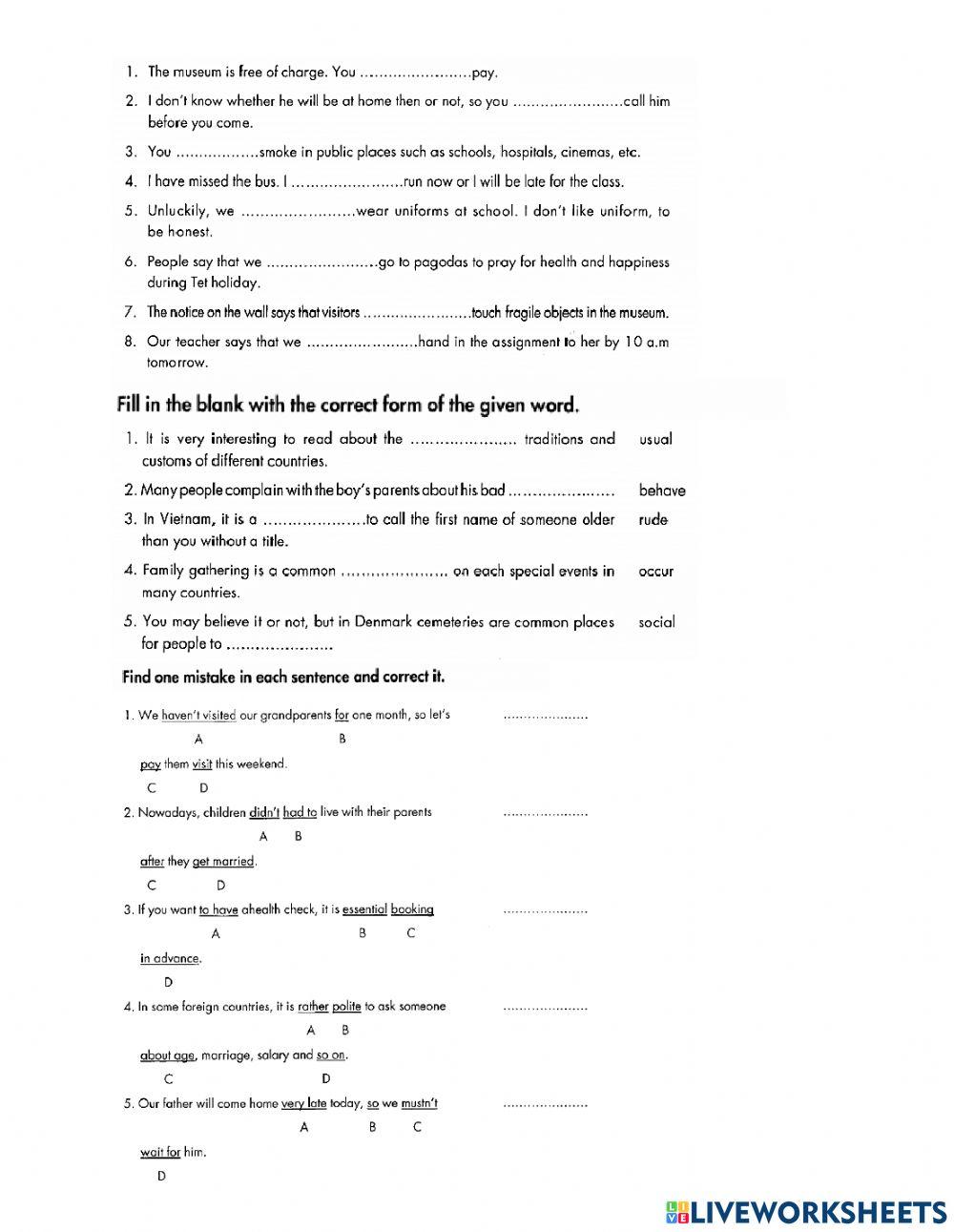Lop 8- review unit 4