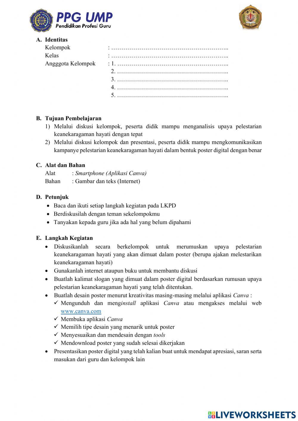 Lkpd pelestarian keanekaragaman hayati