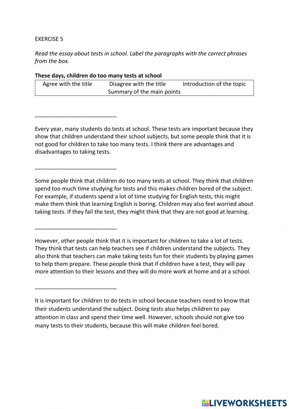IE0, Unit 7, Reading and Writing, Exercise 5
