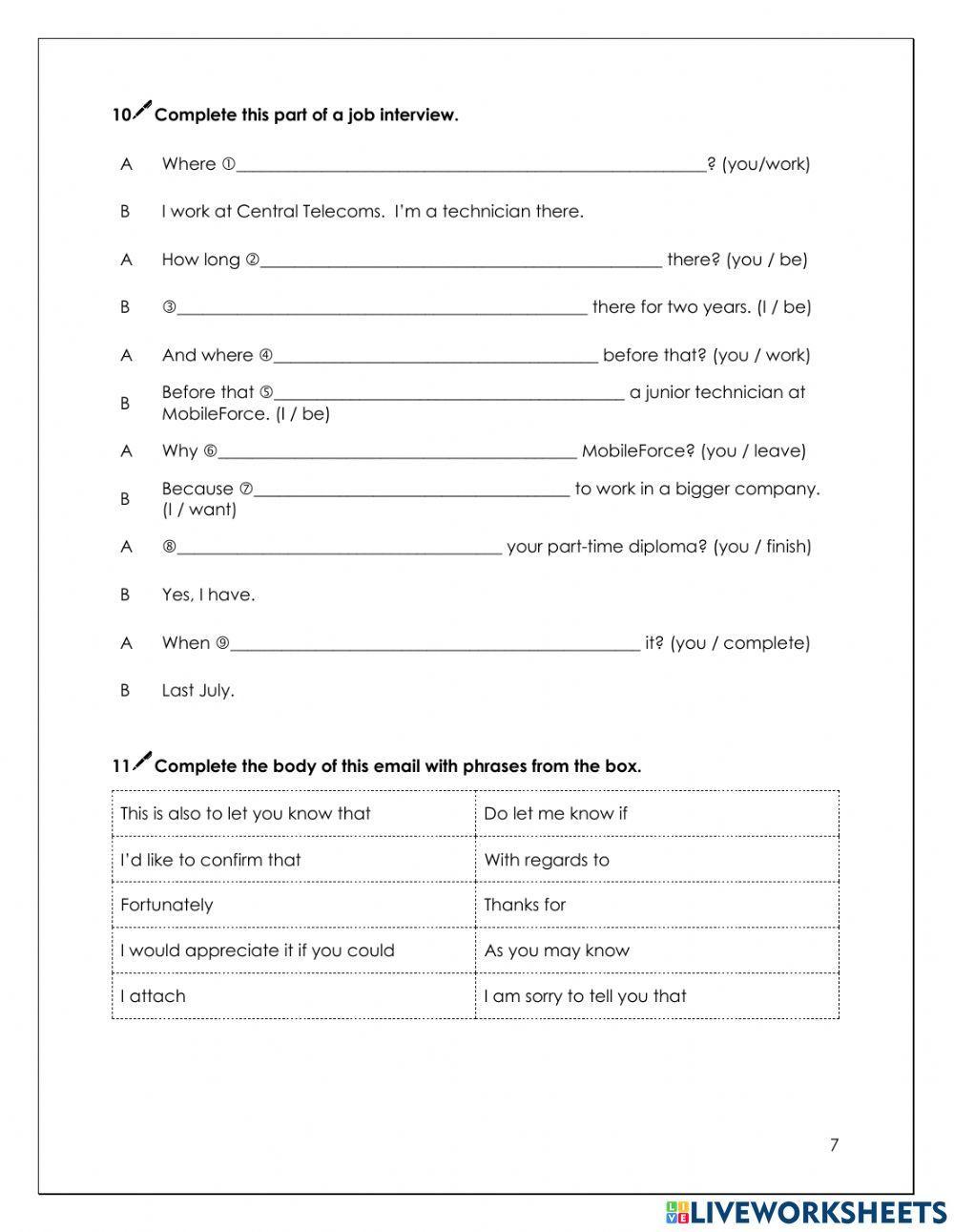 Technical English Units 1 and 2 Review