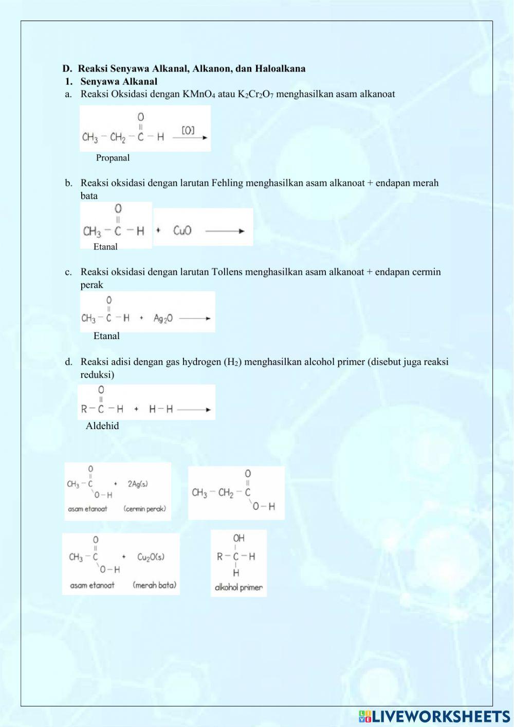 LKPD Senyawa Alkanal, Alkanon, dan Haloalkana