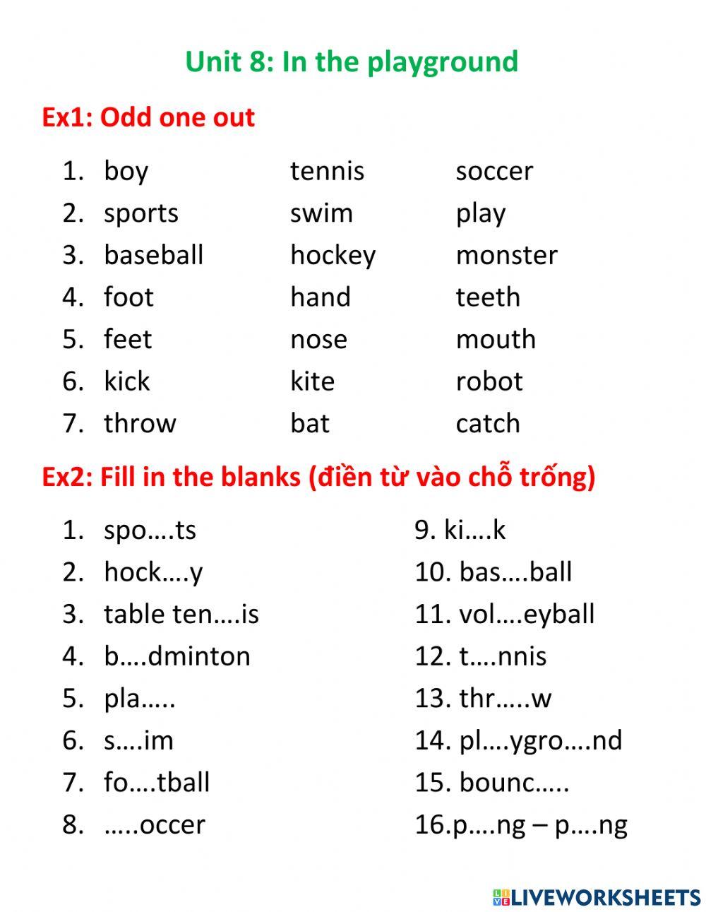 In the playground sports