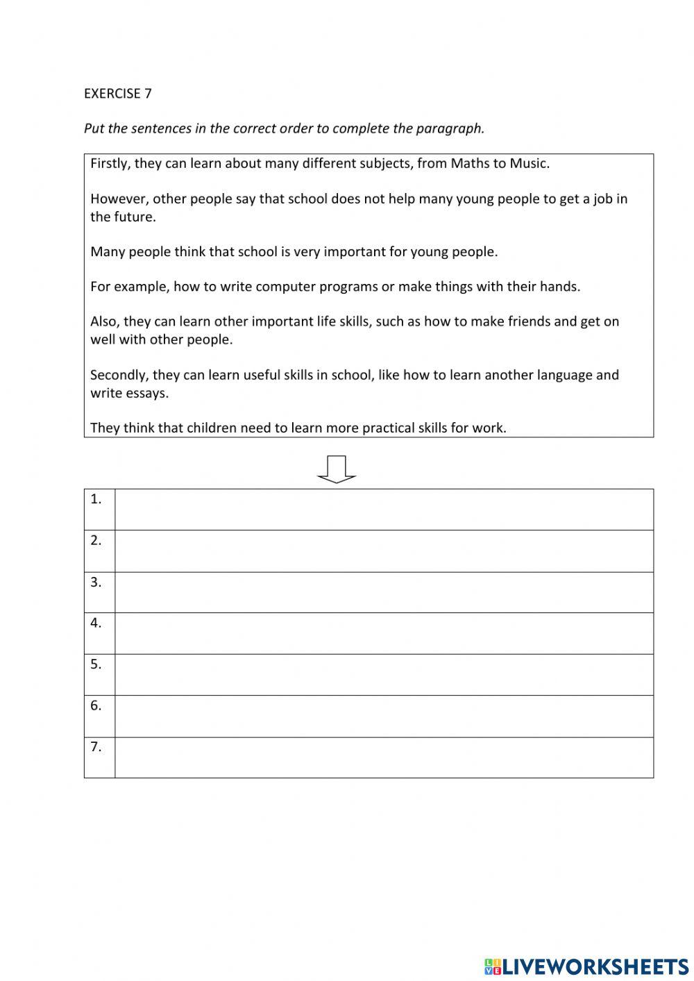 IE0, Unit 7, Reading and Writing, Exercise 7