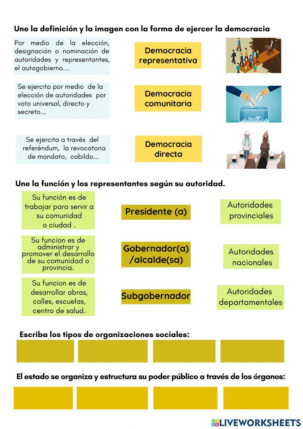 Democracia, organizaciones sociales, poder politico