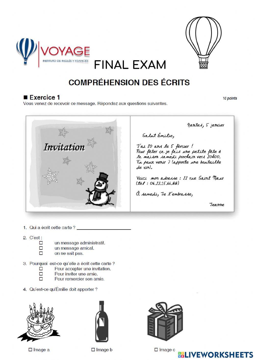 Examen Final Français
