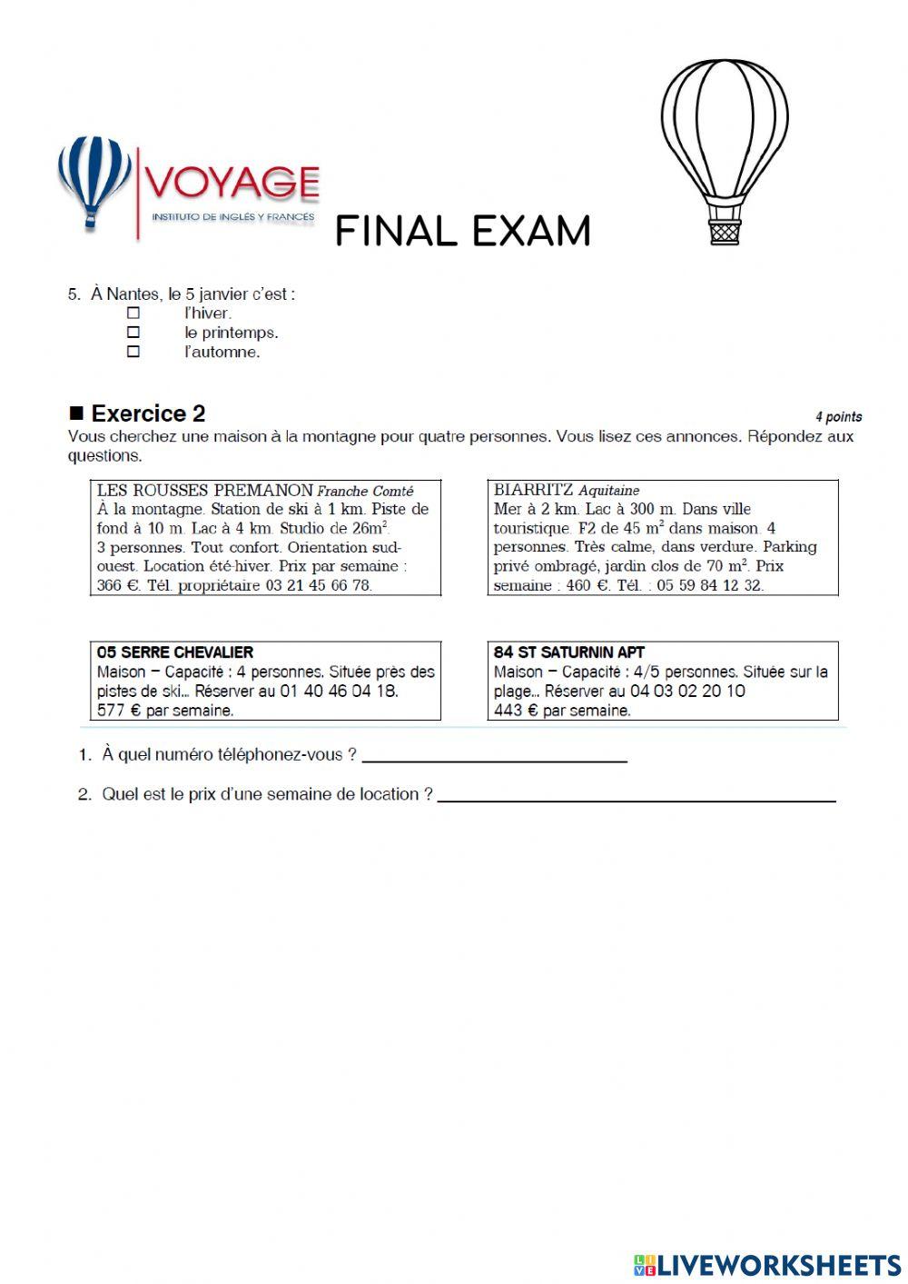 Examen Final Français