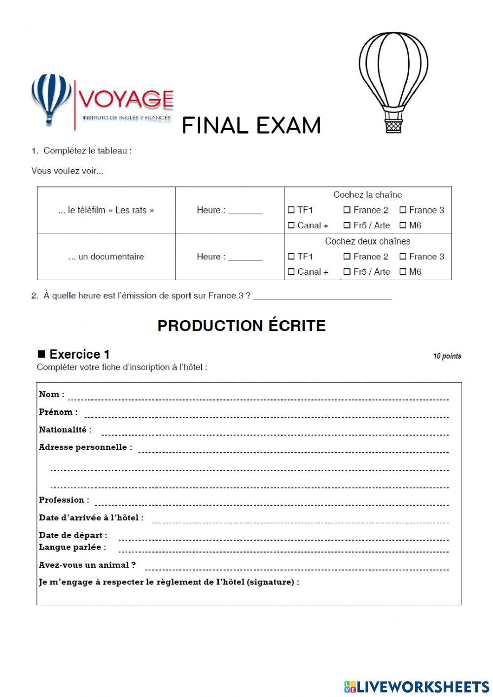 Examen Final Français