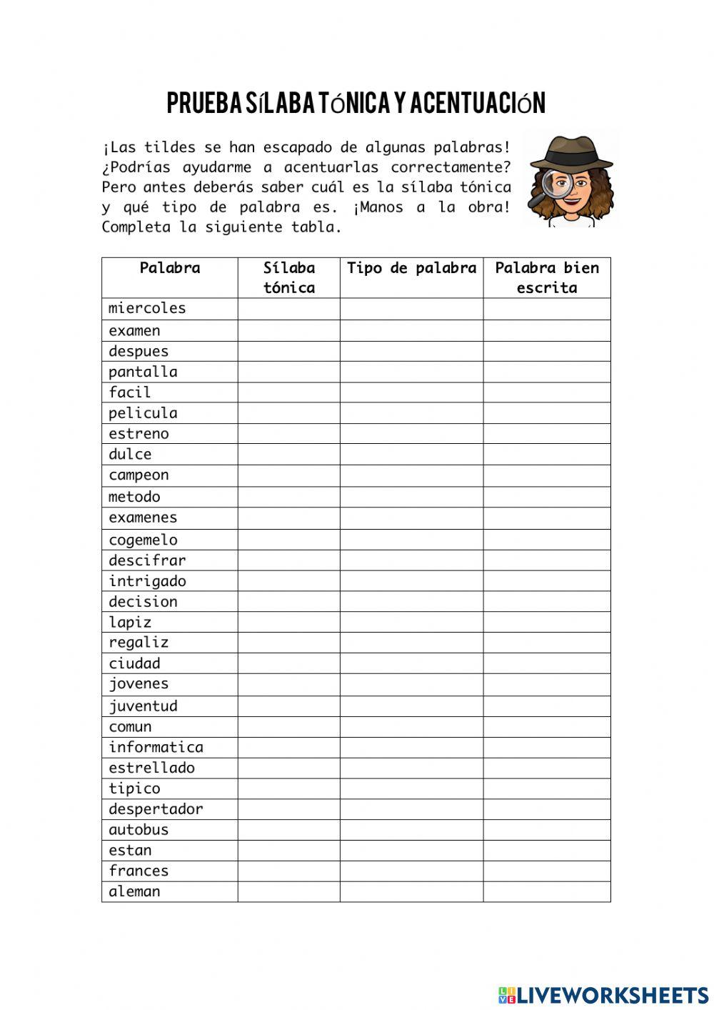 Pruebas superate castellano20203 worksheet