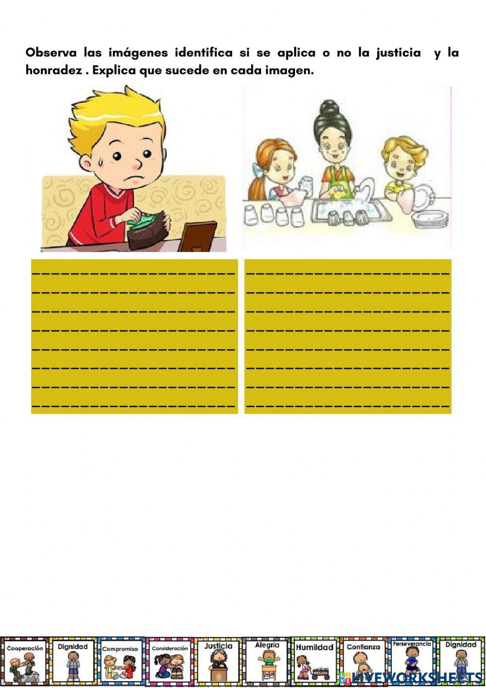 Valores: la justicia y la honradez