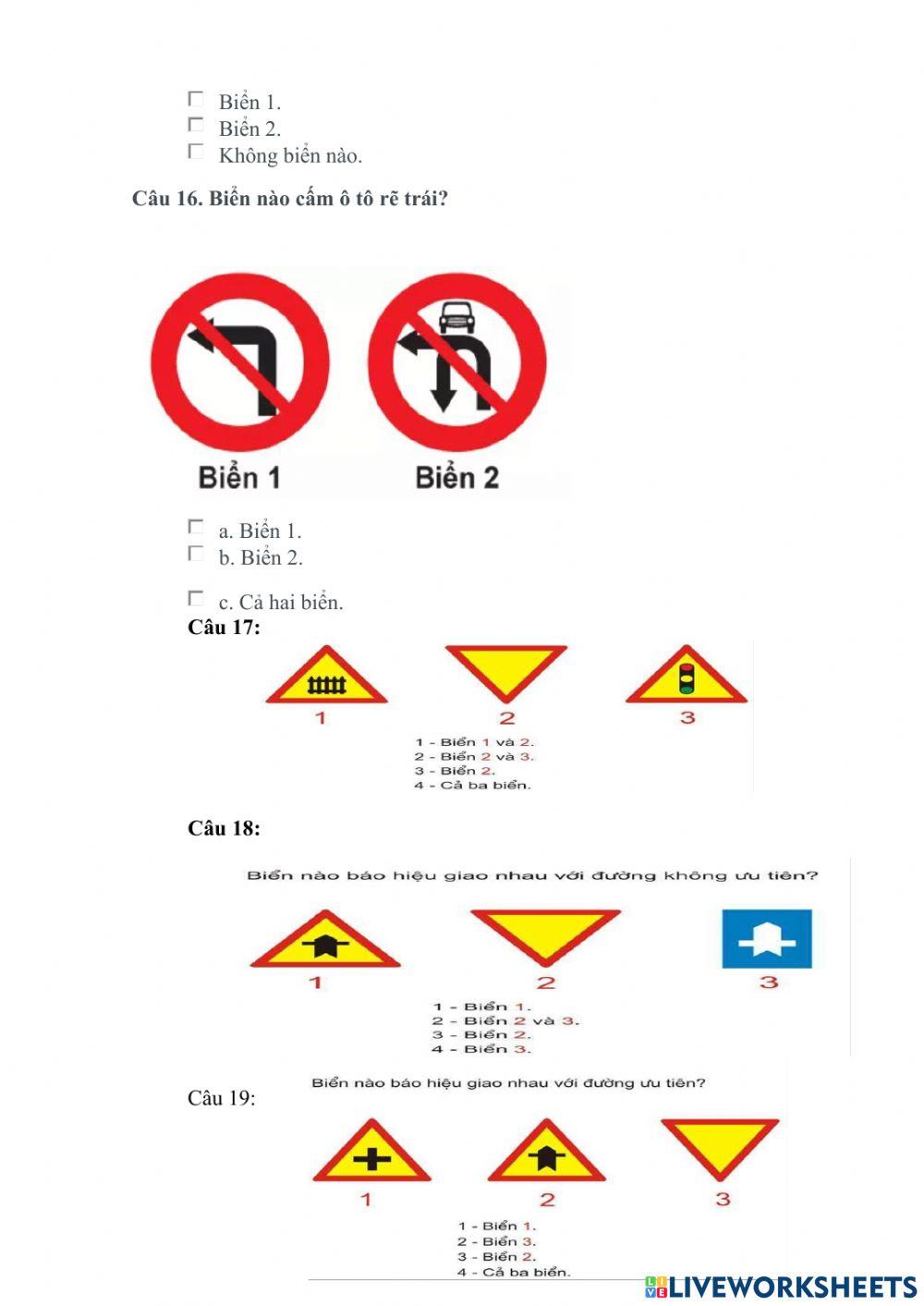 Biển Báo An Toàn Giao Thông