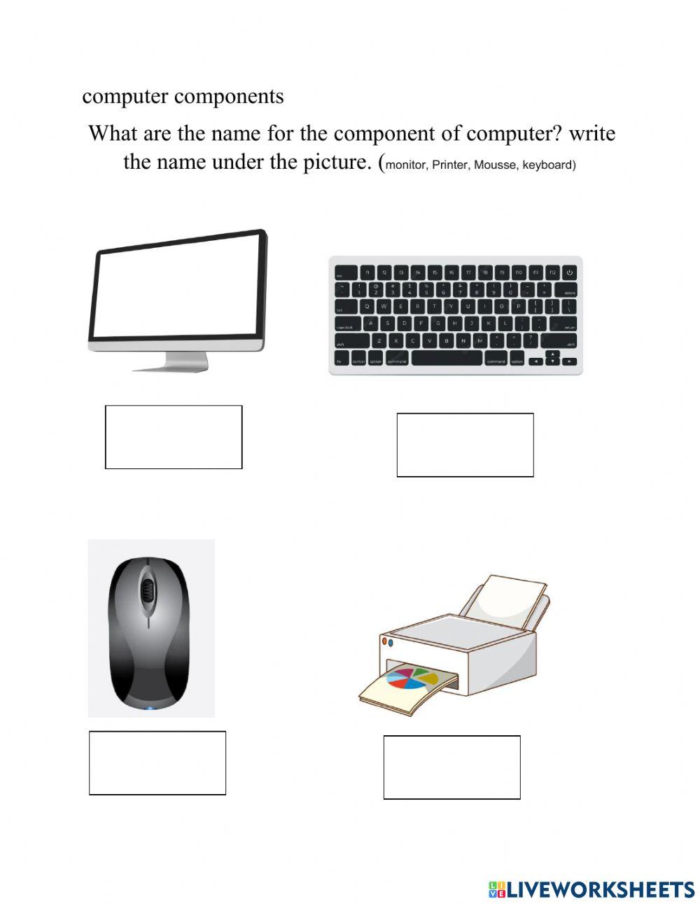 Computer components online exercise | Live Worksheets