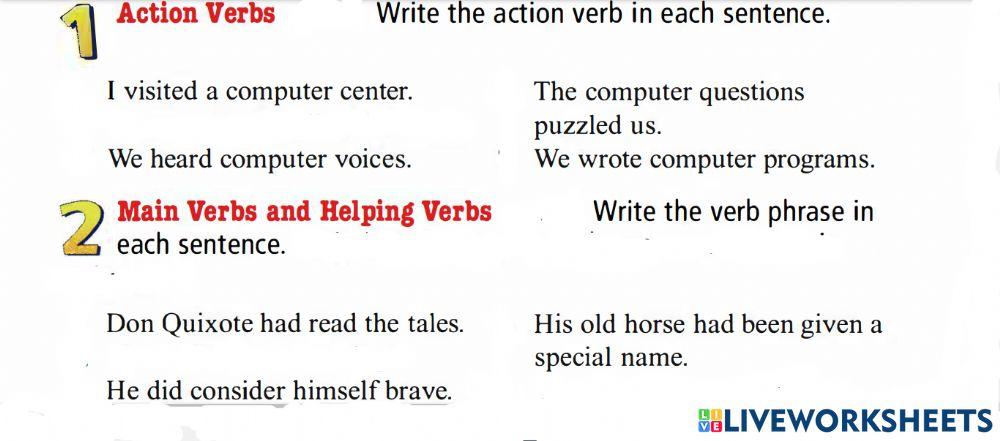 Main and Helping Verbs