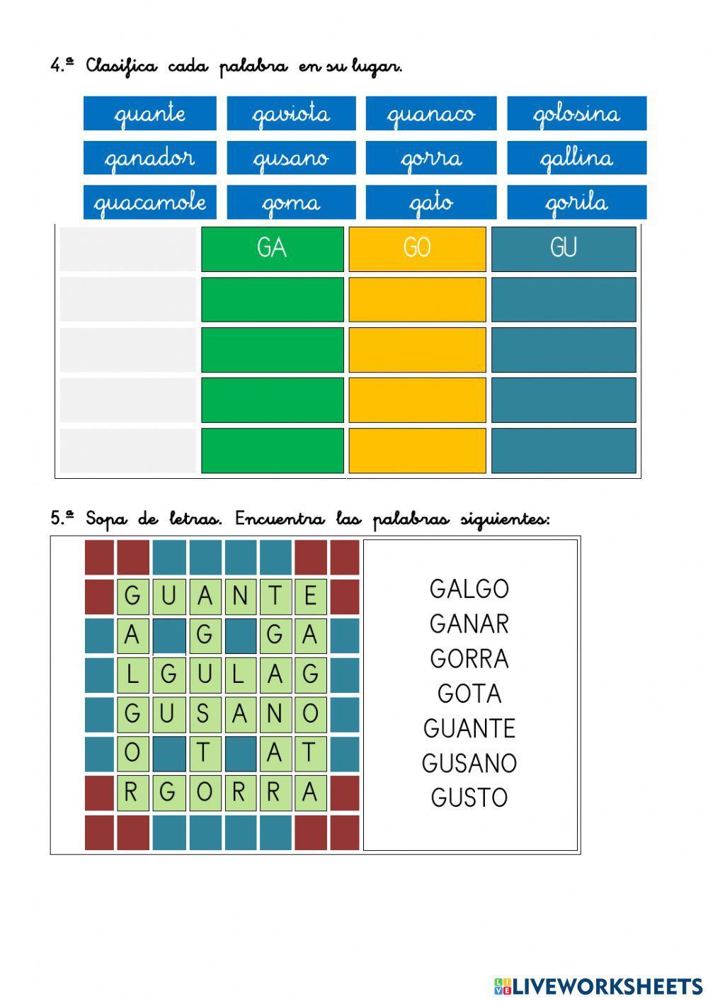 36.- ORTOGRAFÍA: GA, GO, GU