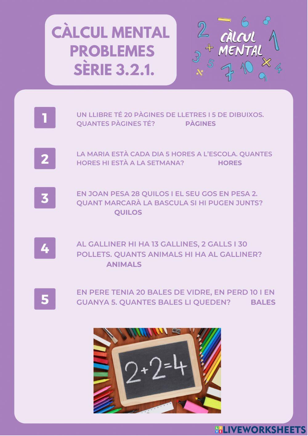 CÀLCUL MENTAL 3.2.1