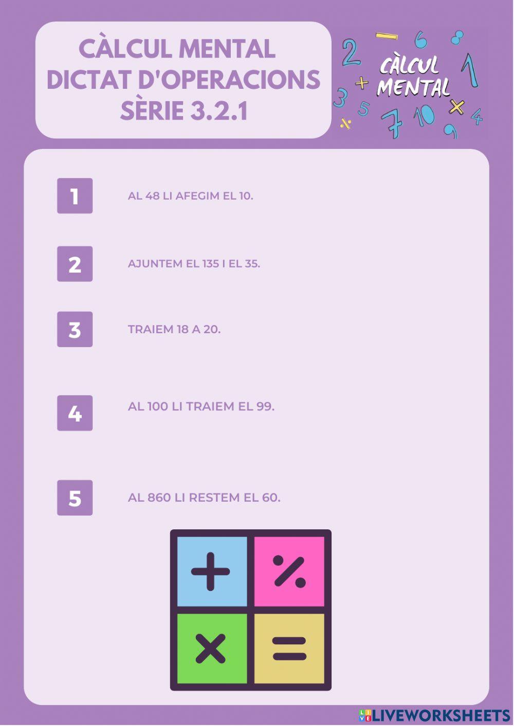 CÀLCUL MENTAL 3.2.1