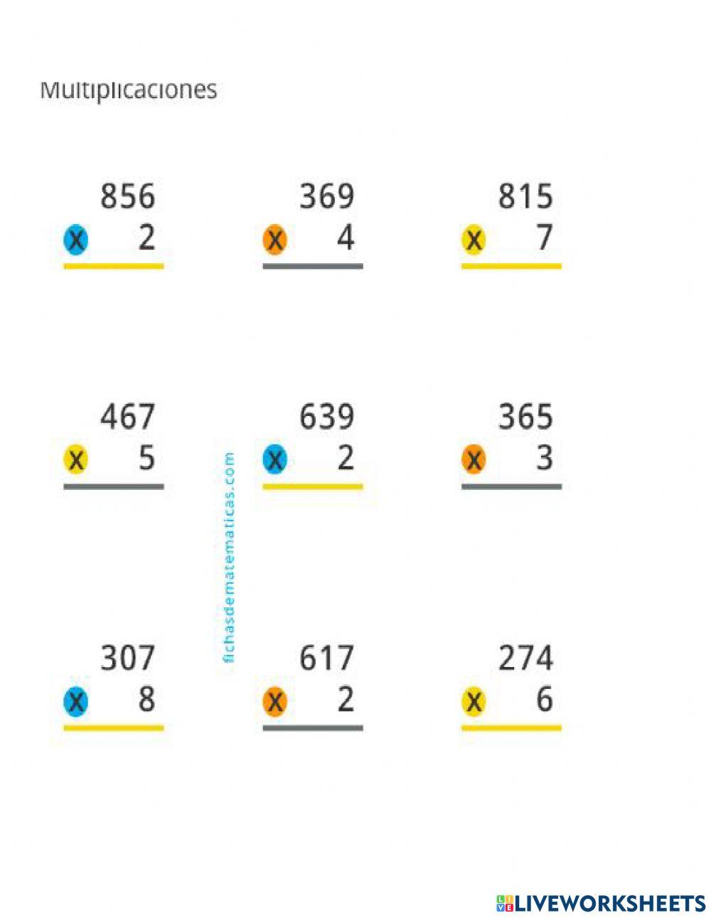 Multiplicación de un dígito