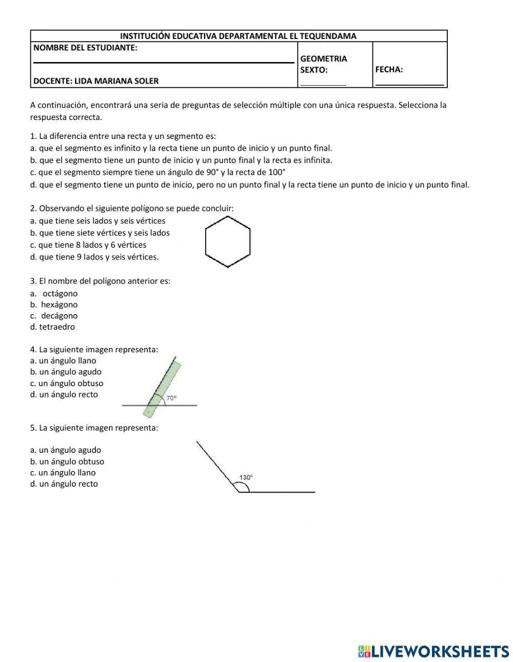 Evaluación de geometría