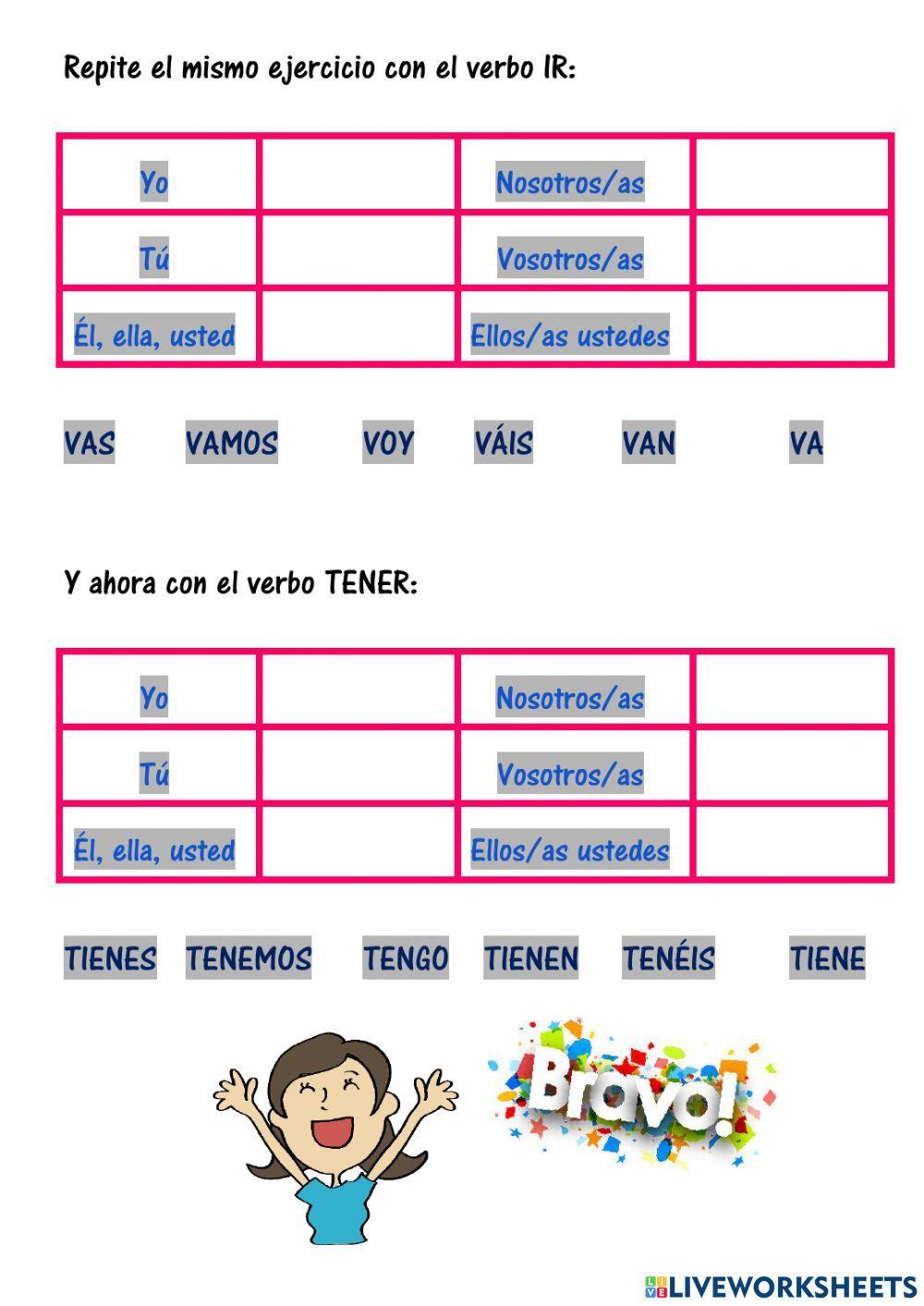 Verbos: ser, estar, ir y tener