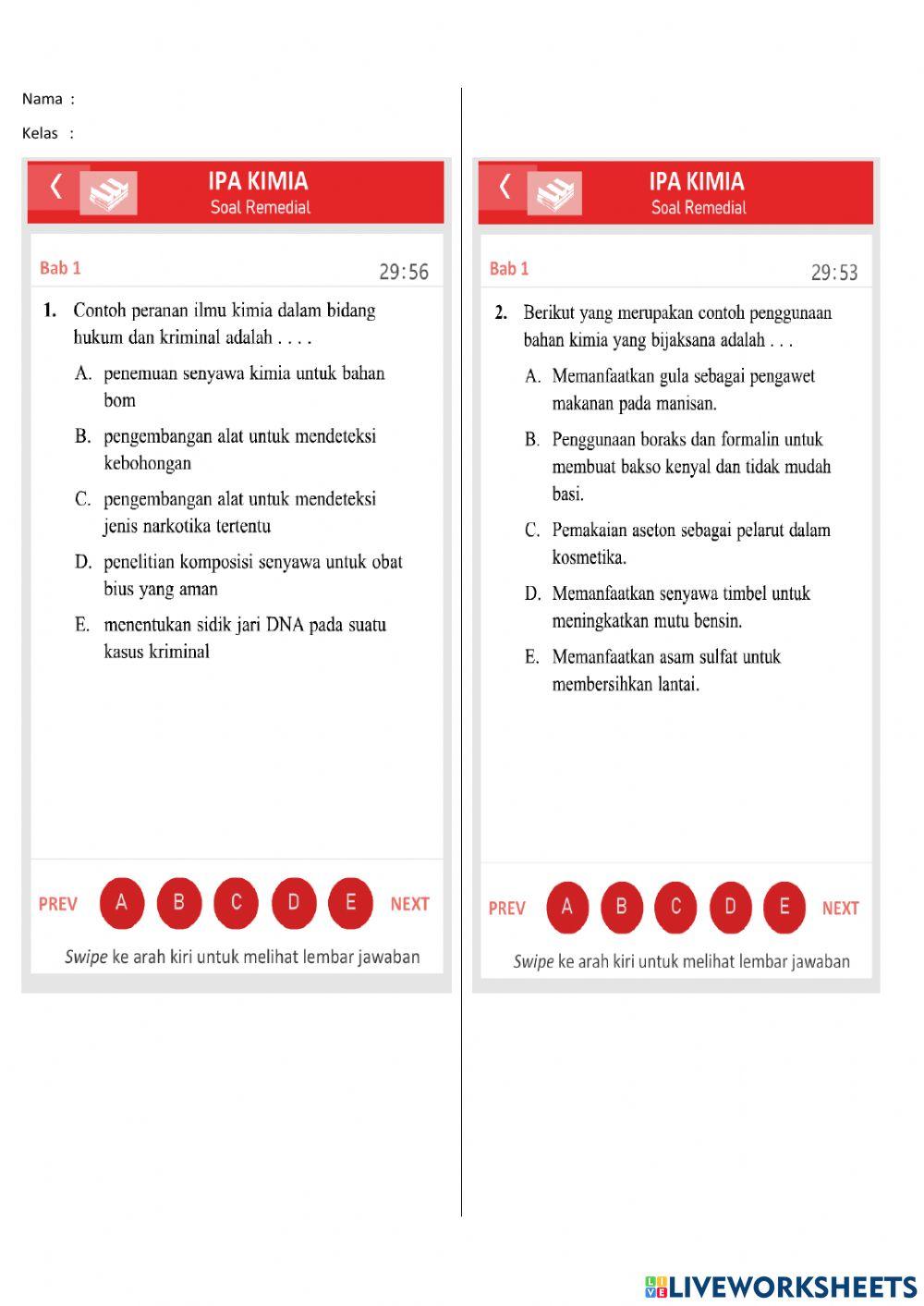 Evaluasi Bab I Kelas X