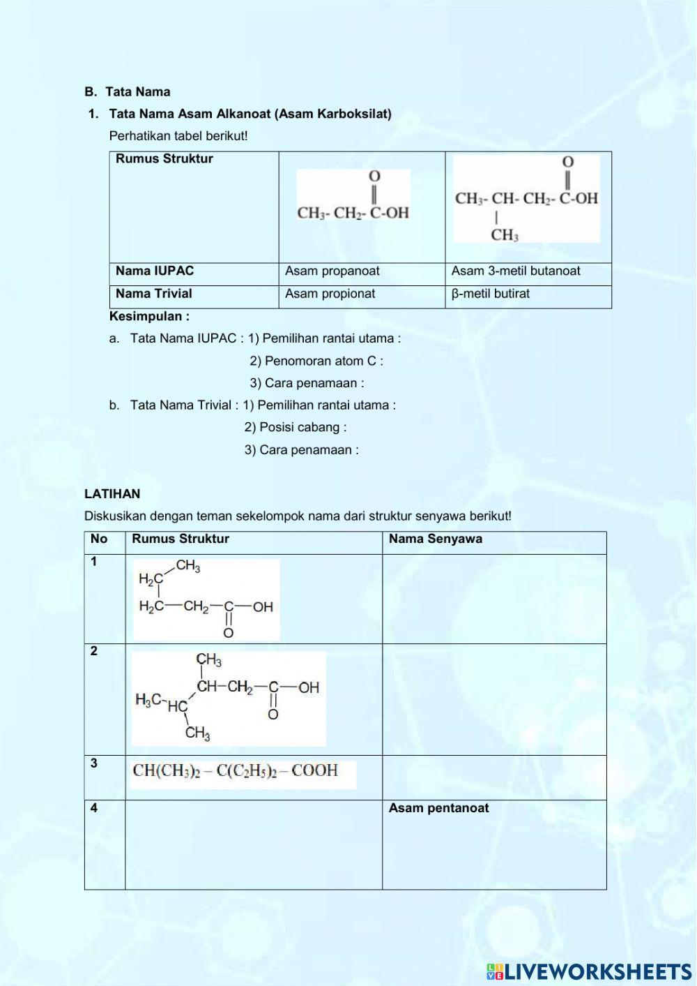 LKPD Senyawa asam alkanoat dan alkil alkanoat