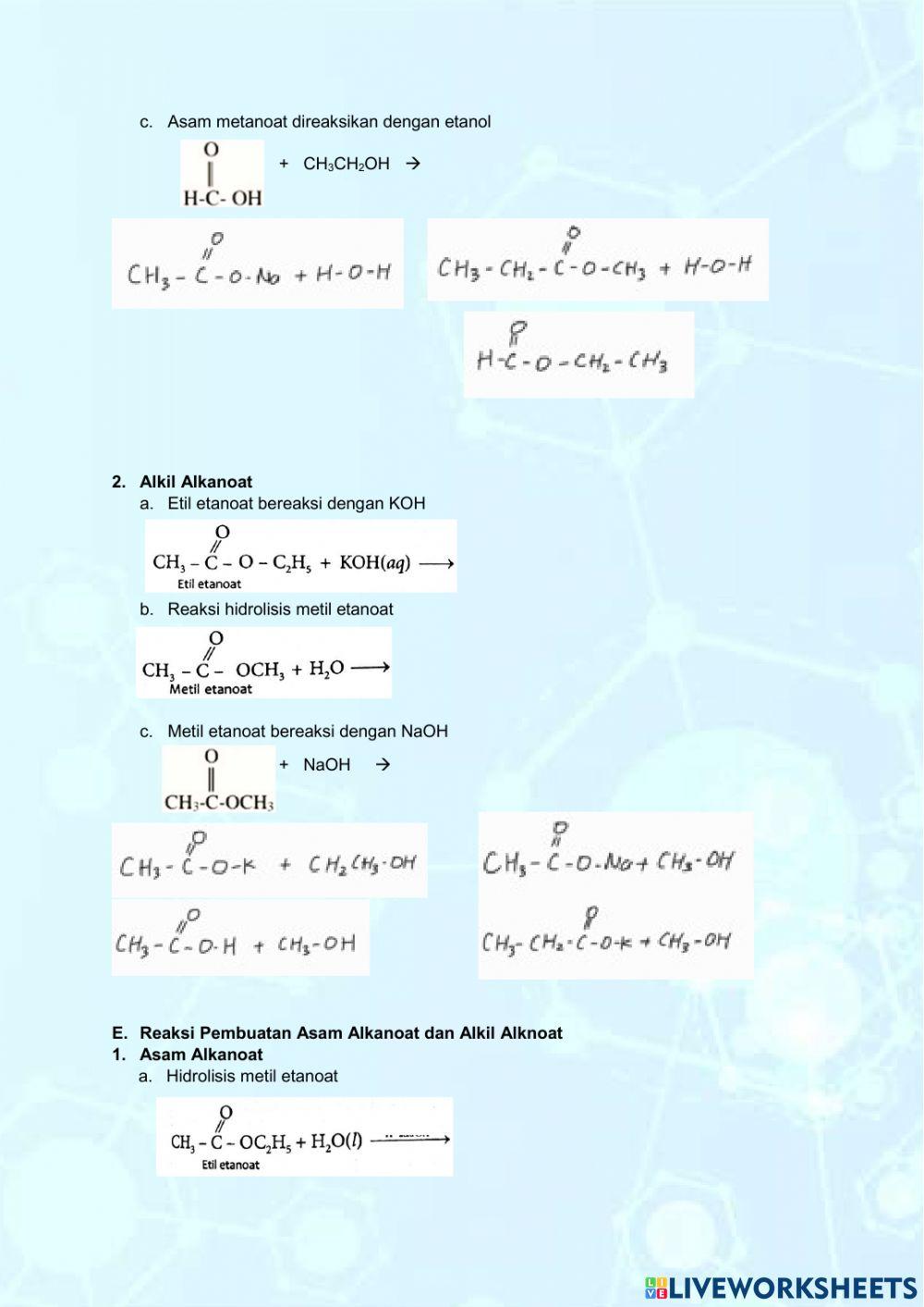 LKPD Senyawa asam alkanoat dan alkil alkanoat