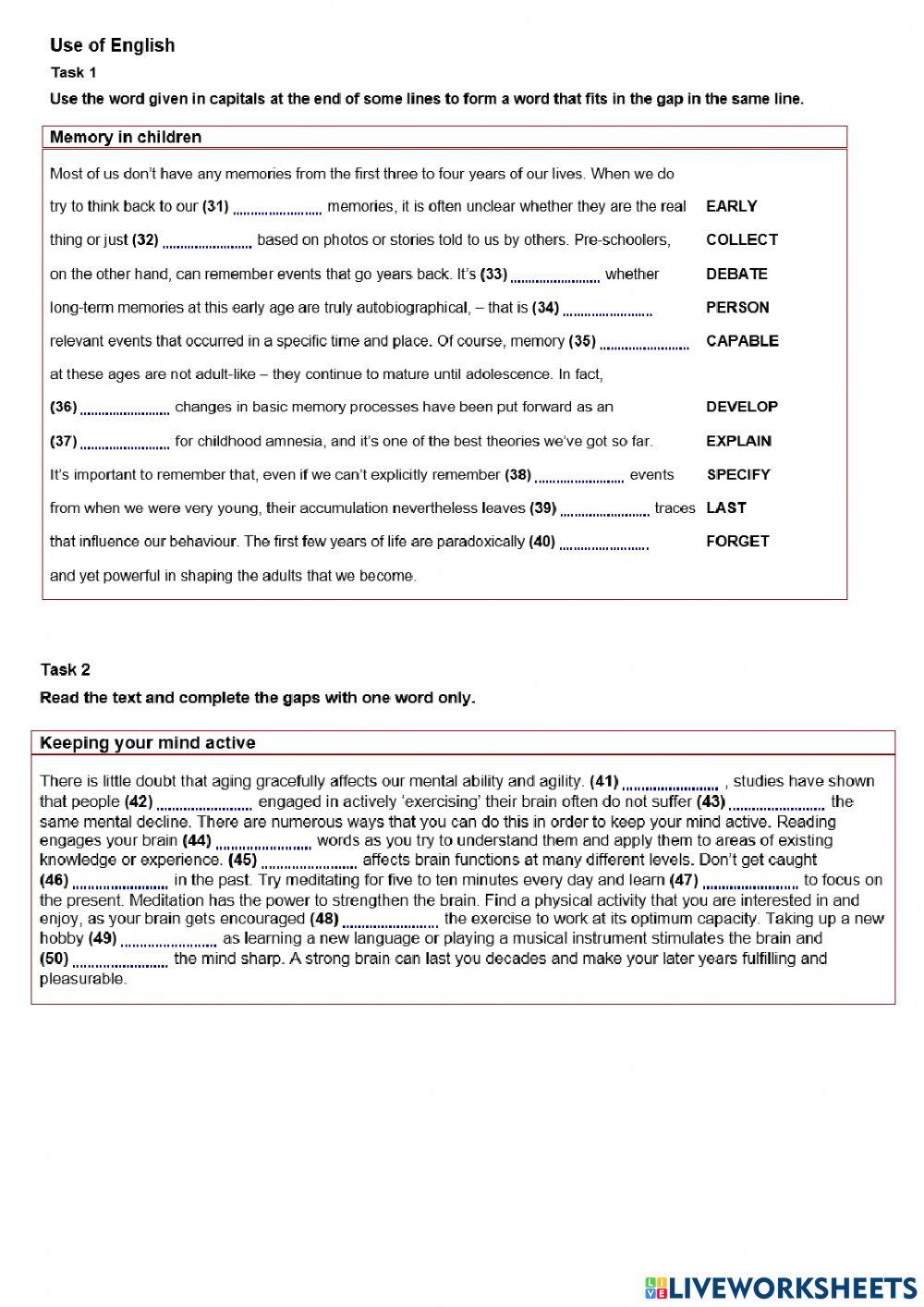 Gold exp c1 - test unit 1