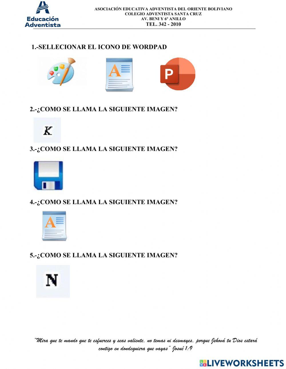 Evaluación final paint y wordpad