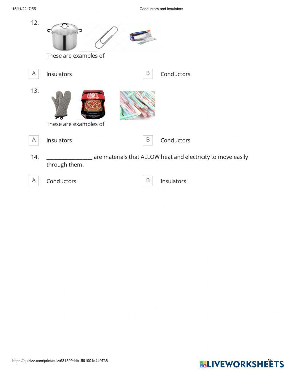 Conductors insulators