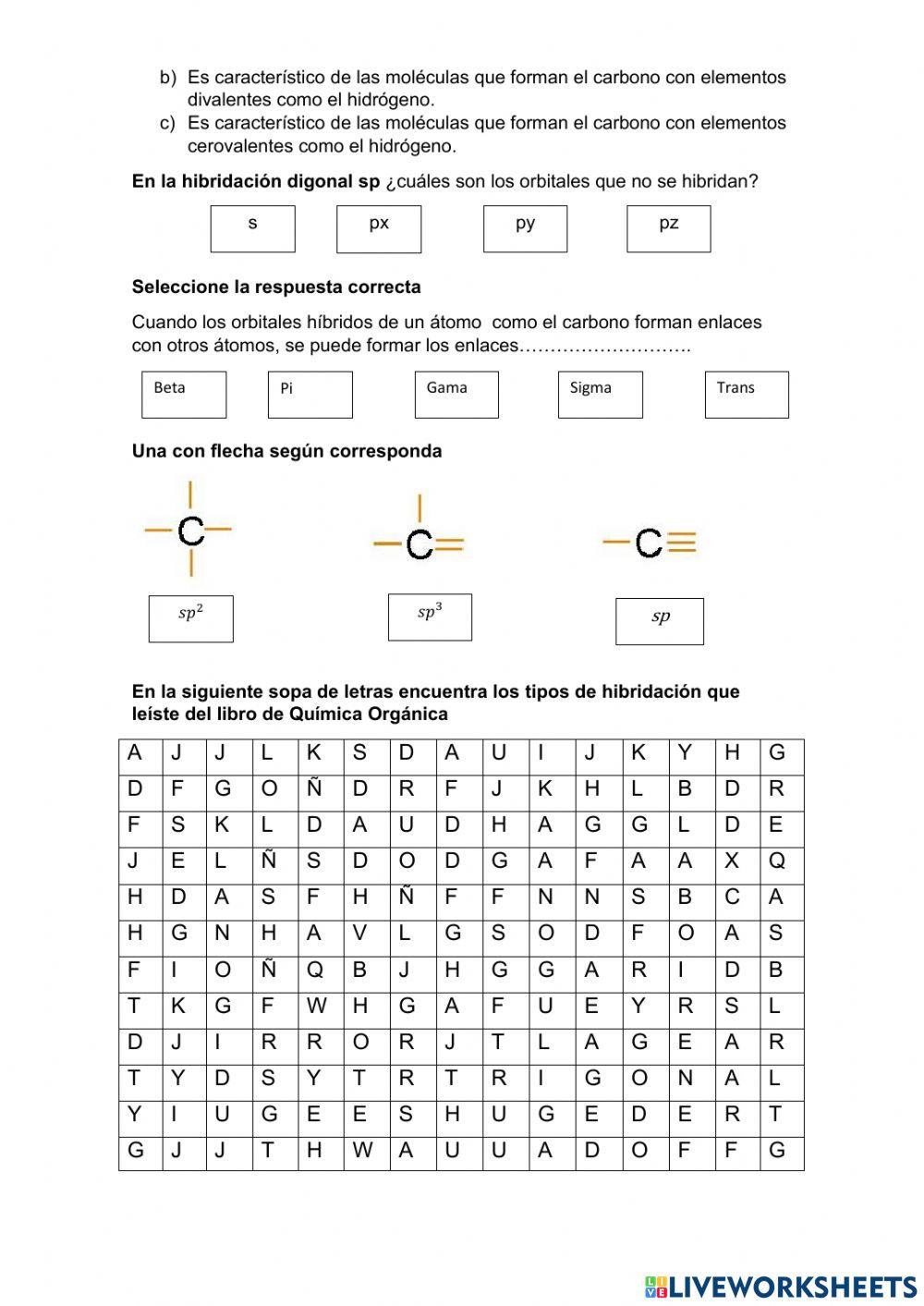 Hibridación del carbono