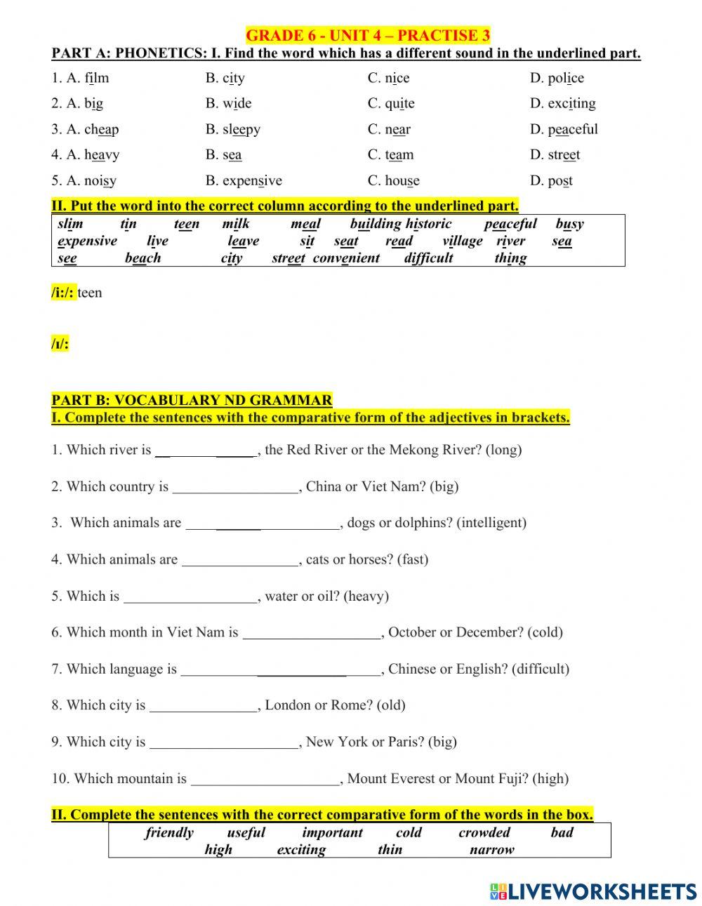 G6-review u4 practise 3